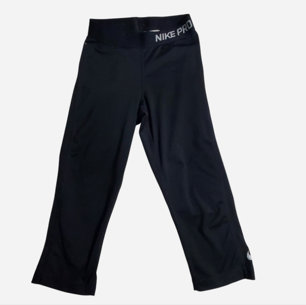 Nike Pro Dri Fit Women's Black Cropped Leggings, Size S